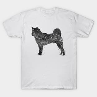 Shiba inu dog watercolor black and white T-Shirt